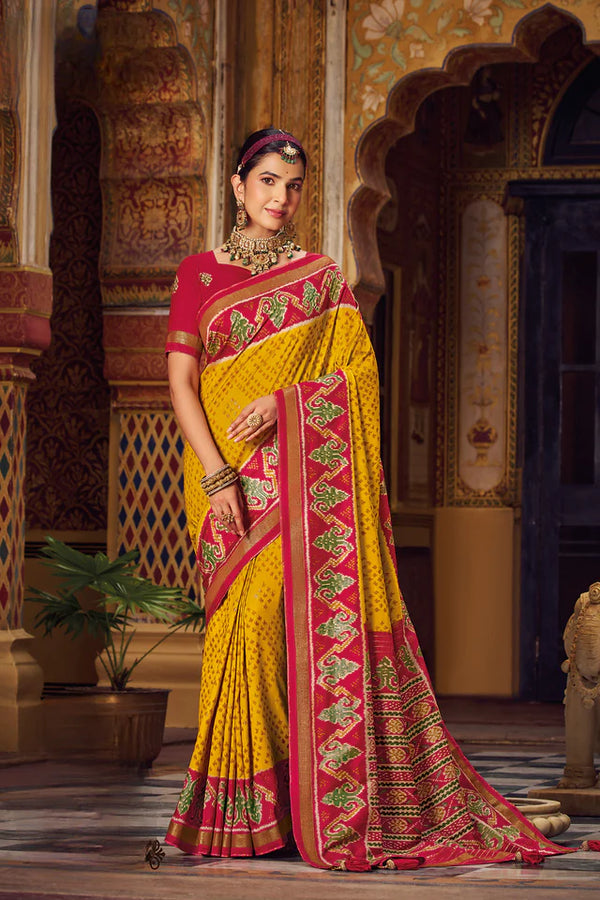 YellowColor Patola SilkSaree -Aroma Collection