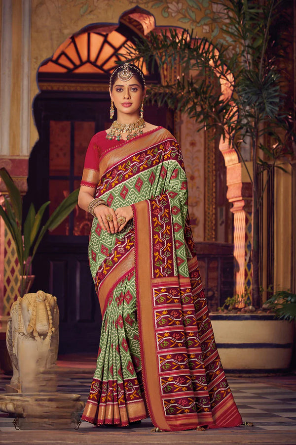 GreenColor Patola SilkSaree