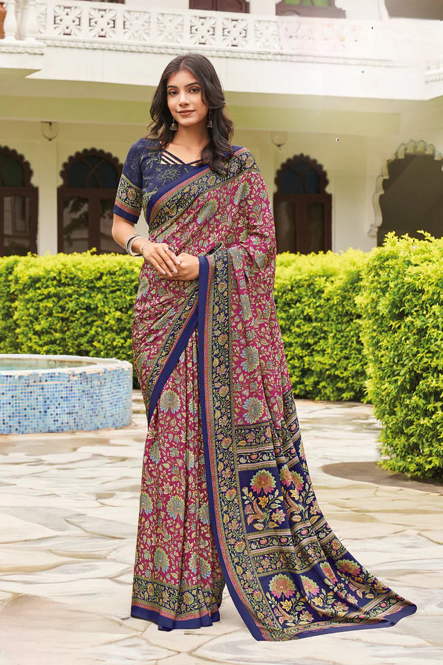 Multiple Color CrapeSaree -Heritage Collection
