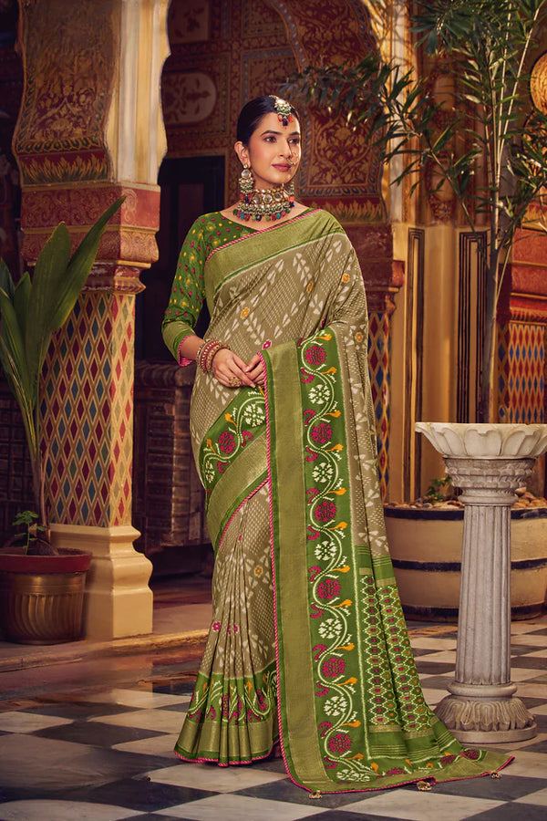 GreenColor Patola SilkSaree -Aroma Collection