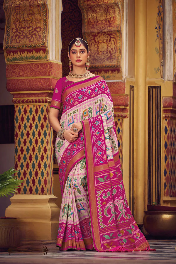 Pink Color Patola SilkSaree -Aroma Collection